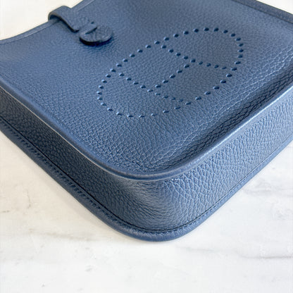 Hermes Evelyne Mini in Blue De Prusse