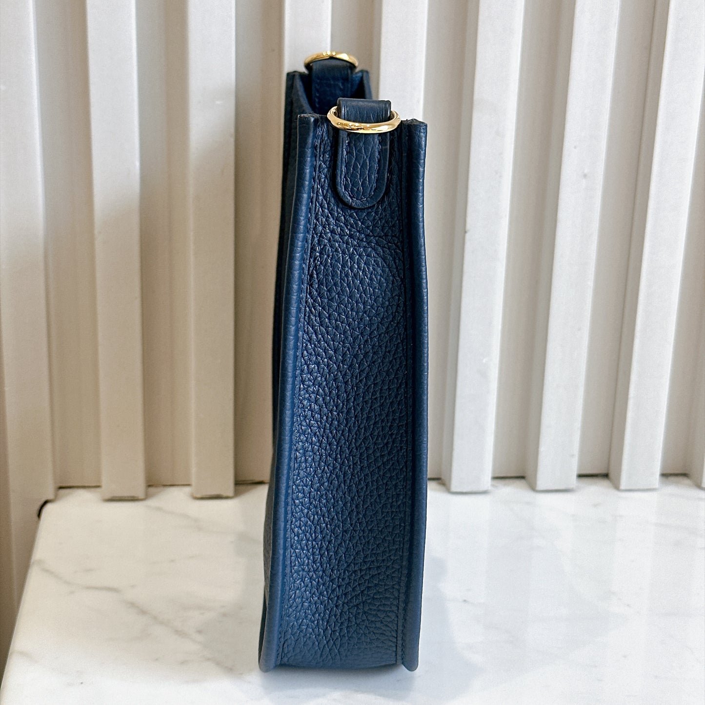 Hermes Evelyne Mini in Blue De Prusse