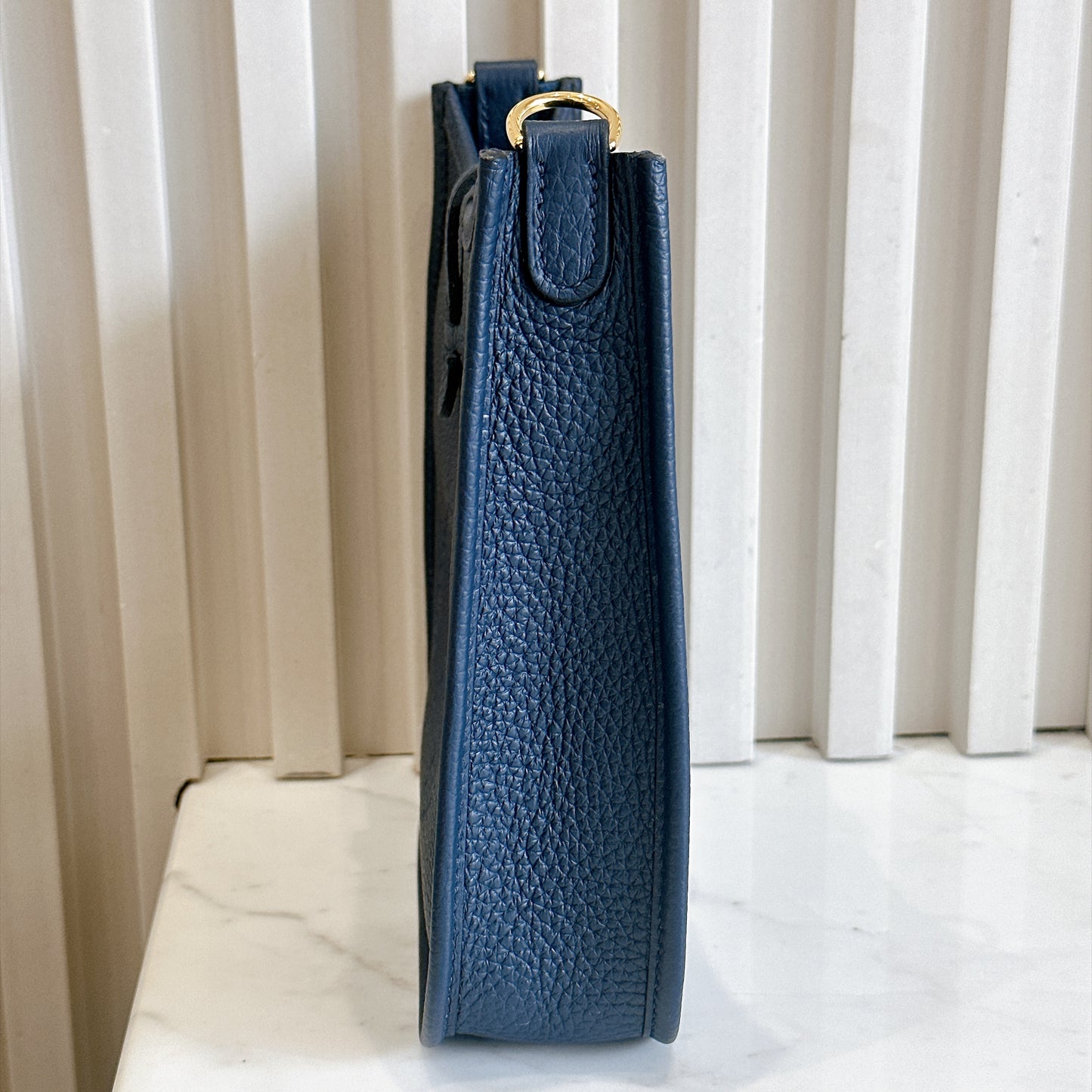 Hermes Evelyne Mini in Blue De Prusse