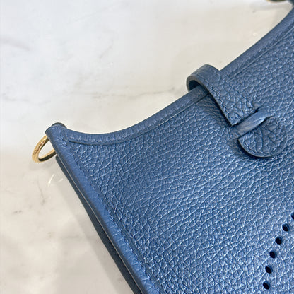 Hermes Evelyne Mini in Blue De Prusse