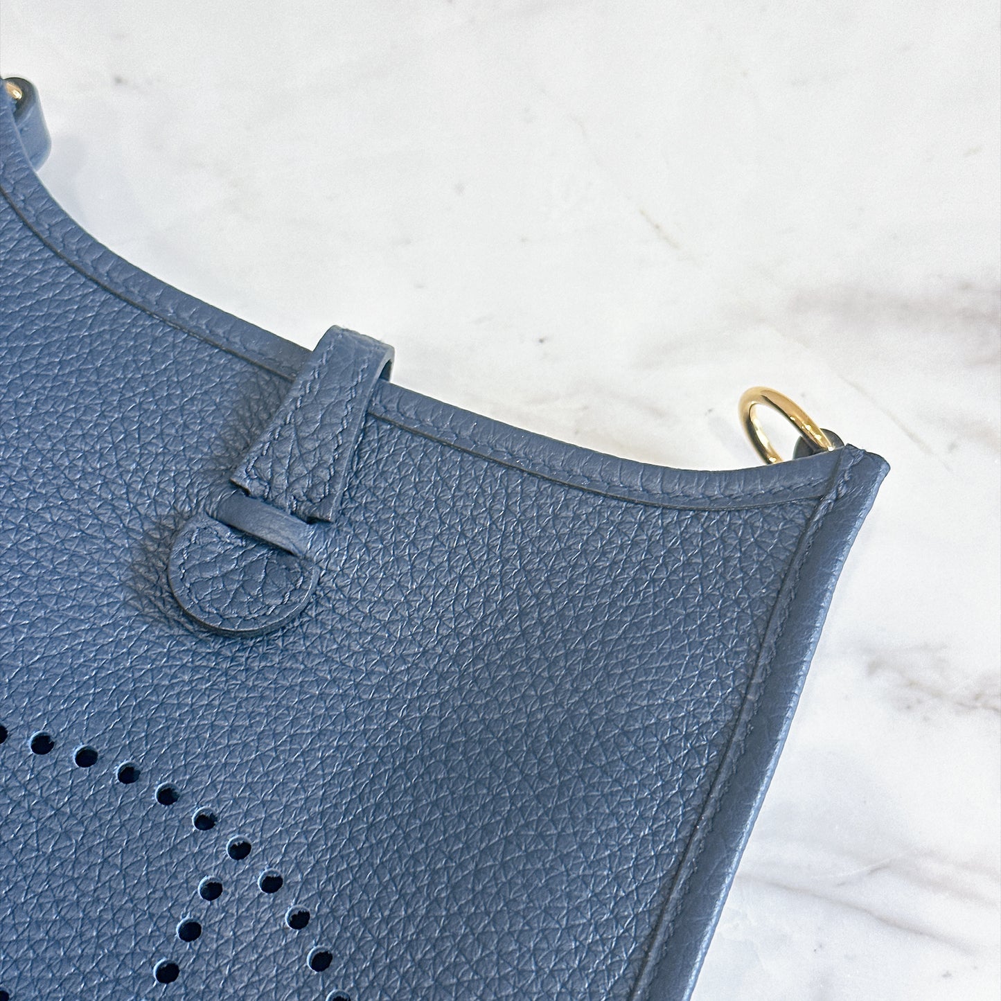 Hermes Evelyne Mini in Blue De Prusse