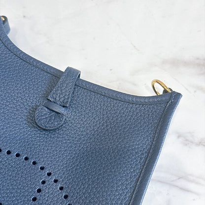 Hermes Evelyne Mini in Blue De Prusse