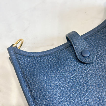 Hermes Evelyne Mini in Blue De Prusse