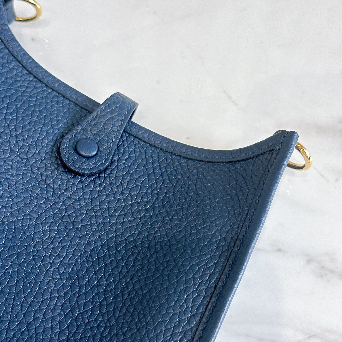 Hermes Evelyne Mini in Blue De Prusse