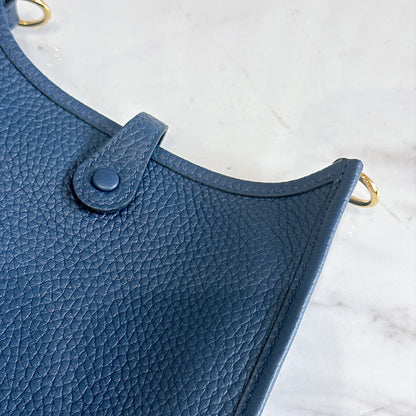 Hermes Evelyne Mini in Blue De Prusse