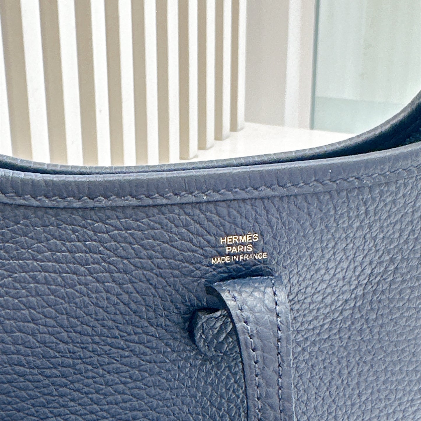 Hermes Evelyne Mini in Blue De Prusse