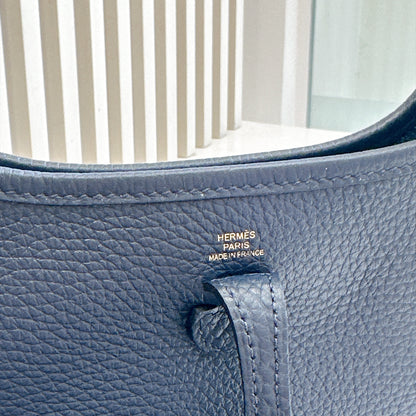 Hermes Evelyne Mini in Blue De Prusse