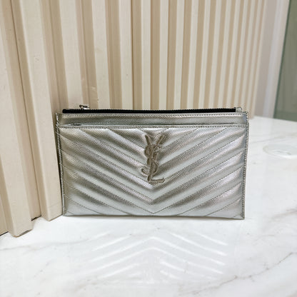 YSL Bill Pouch in Silver