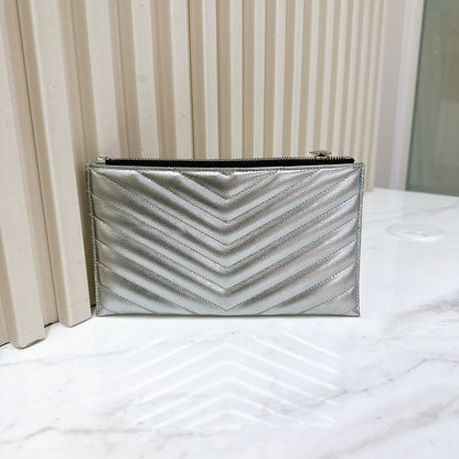 YSL Bill Pouch in Silver