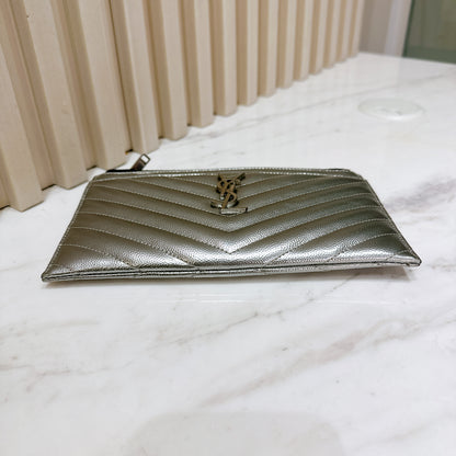 YSL Bill Pouch in Silver