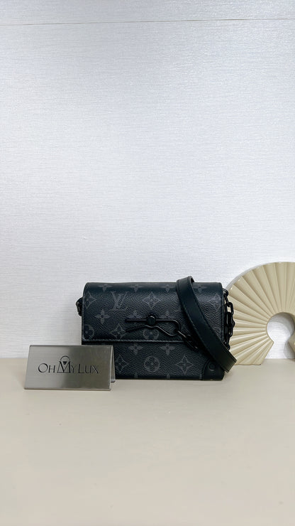 LV Steamer Wearable Wallet in Monogram Eclipse