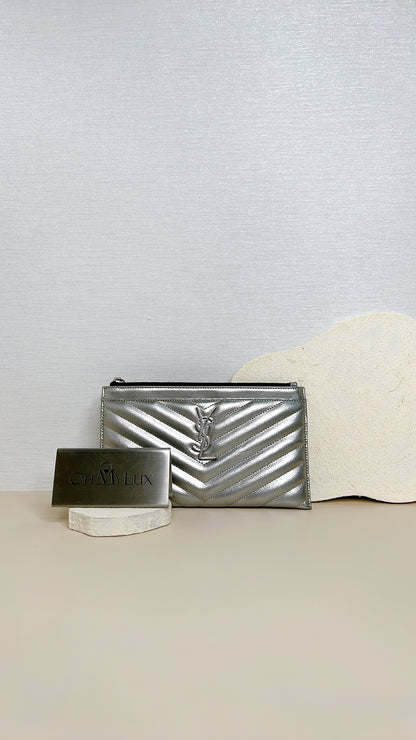 YSL Bill Pouch in Silver