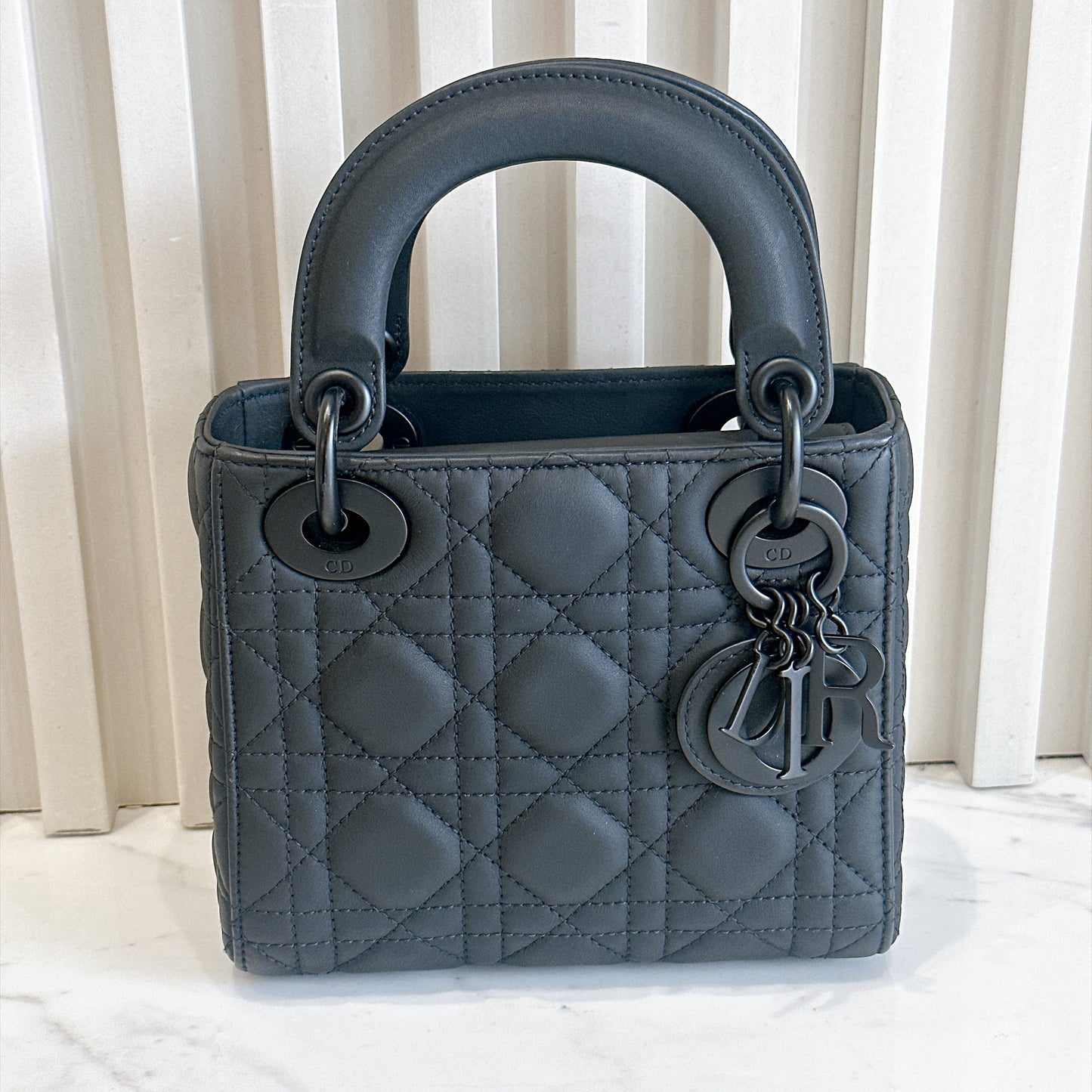 Lady Dior Mini in Ultramatte Black