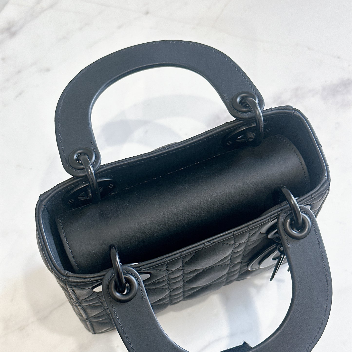 Lady Dior Mini in Ultramatte Black