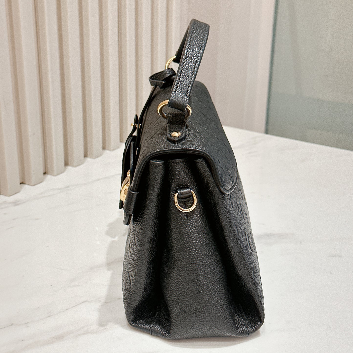 LV Monogram Empreinte Georges BB in Black