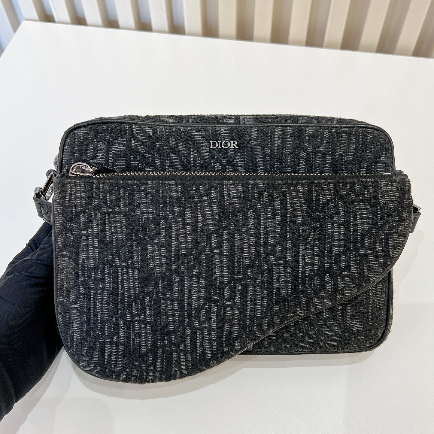Dior Saddle Triple Pouch Black