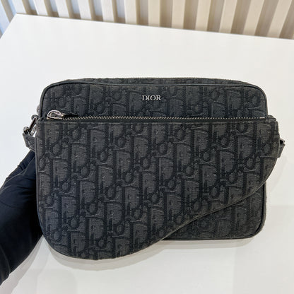 Dior Saddle Triple Pouch Black
