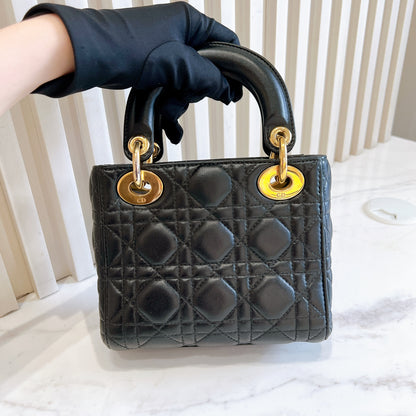 Lady Dior Mini in Black GHW