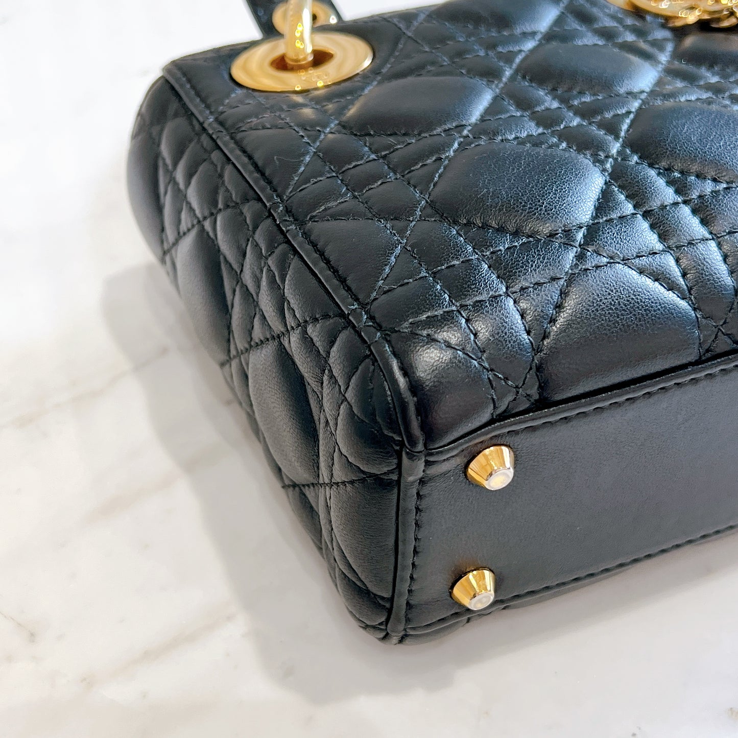 Lady Dior Mini in Black GHW