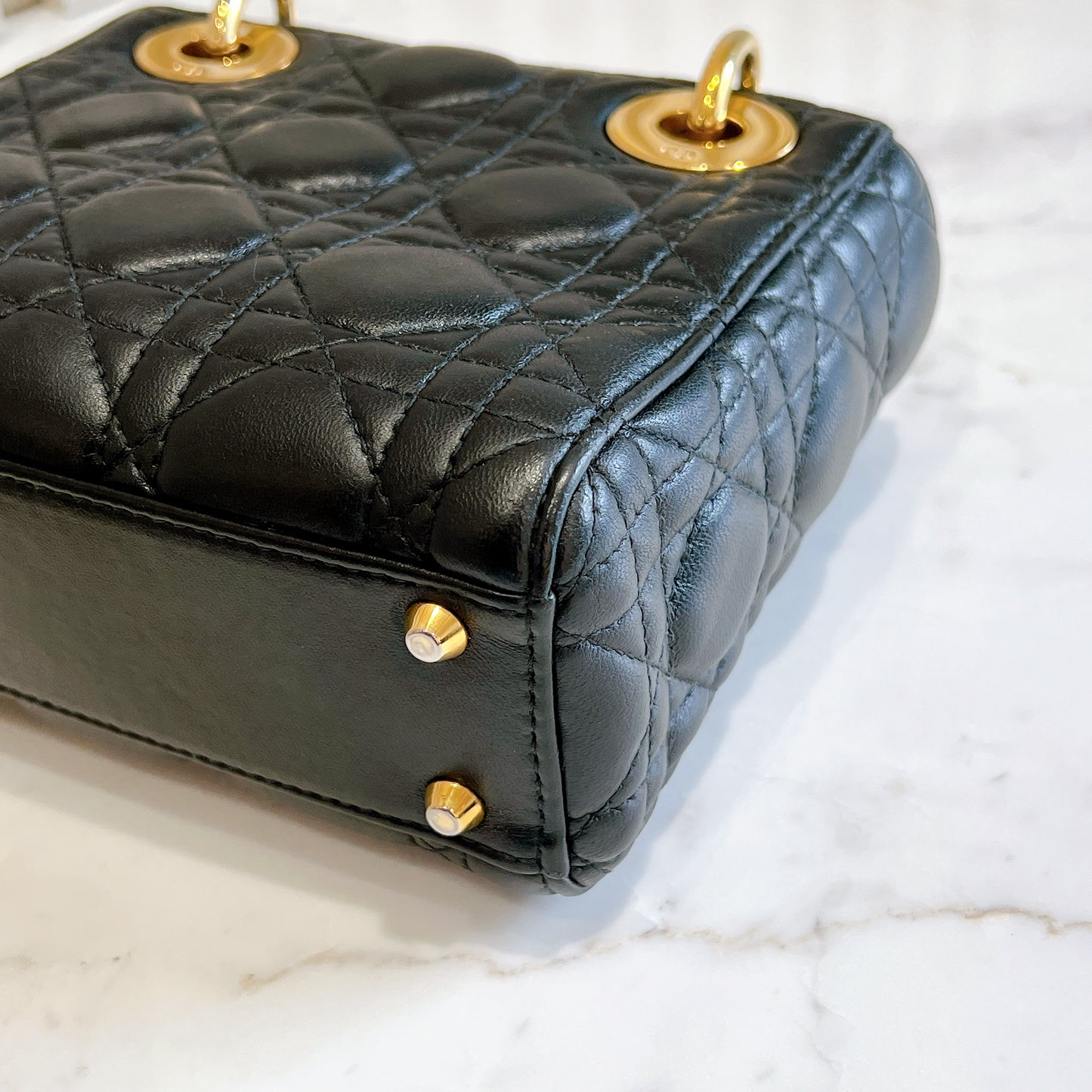 Lady Dior Mini in Black GHW