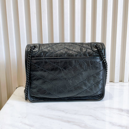 YSL Niki Baby in Vintage Leather Black