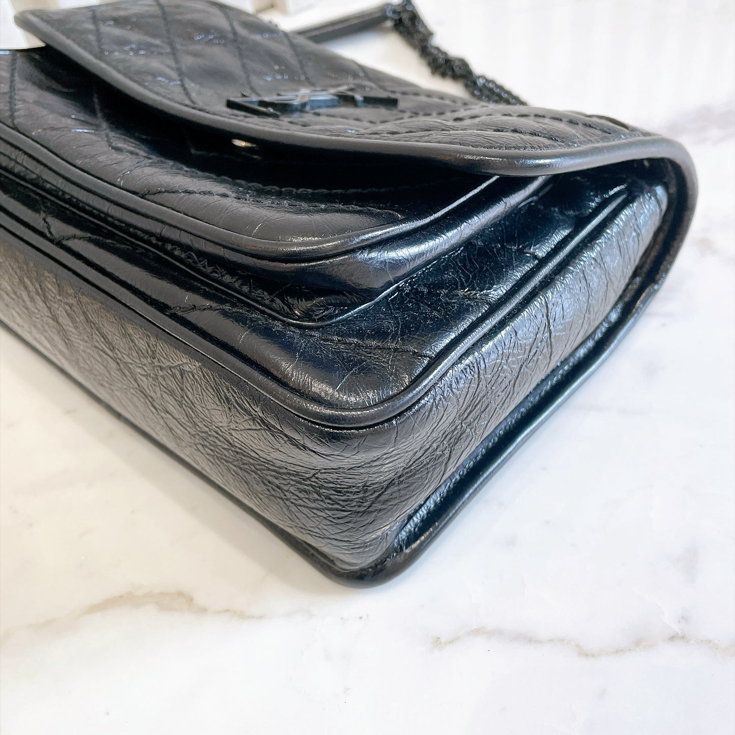 YSL Niki Baby in Vintage Leather Black