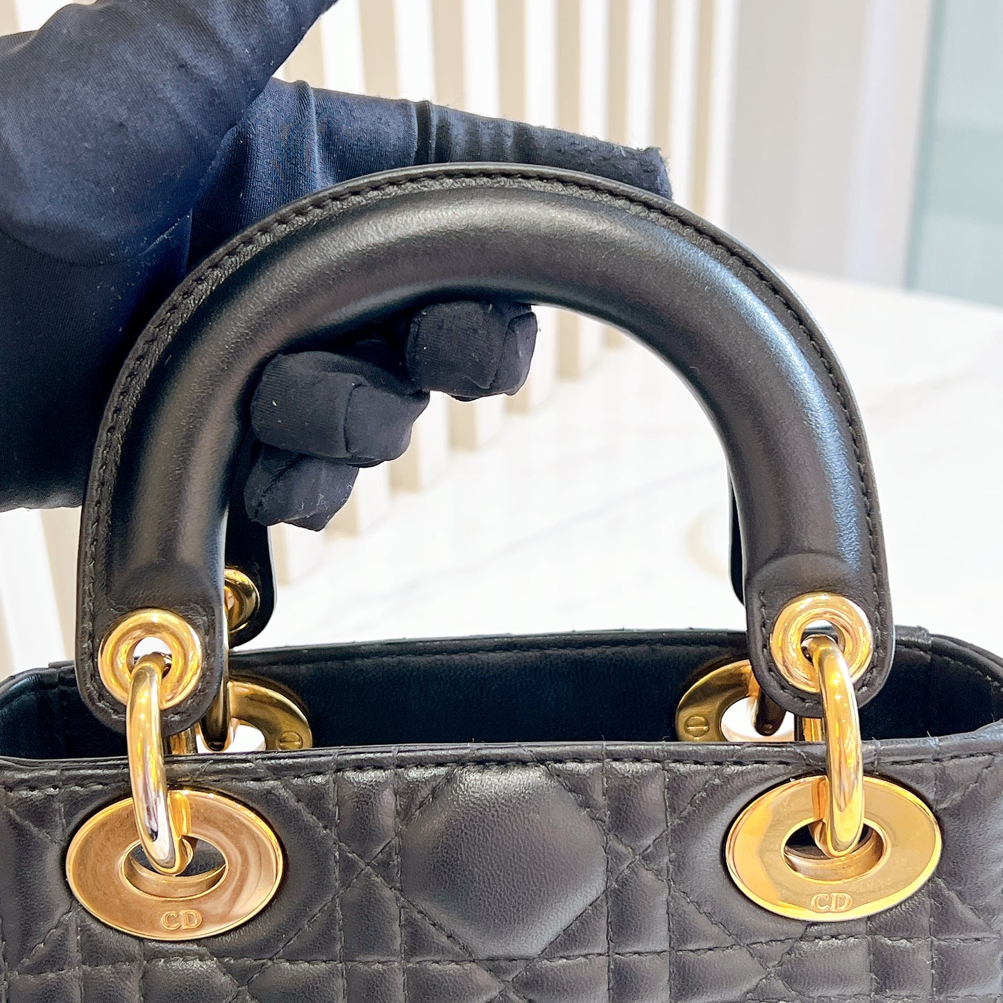 Lady Dior Mini in Black GHW