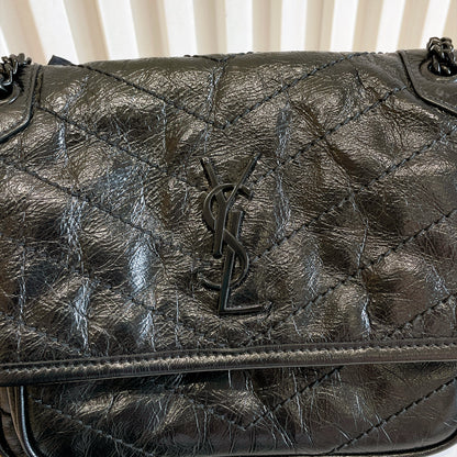 YSL Niki Baby in Vintage Leather Black