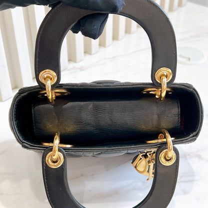 Lady Dior Mini in Black GHW
