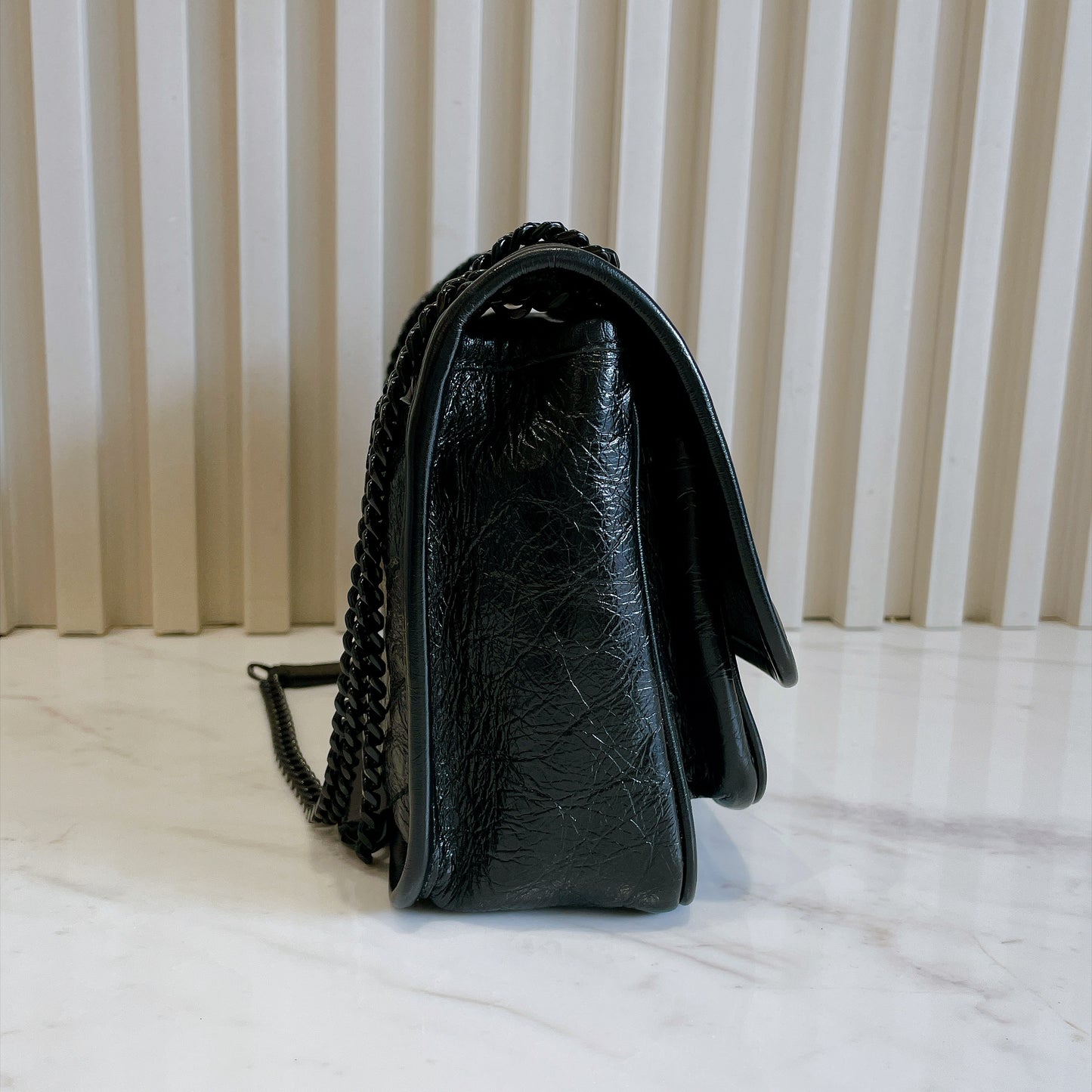 YSL Niki Baby in Vintage Leather Black
