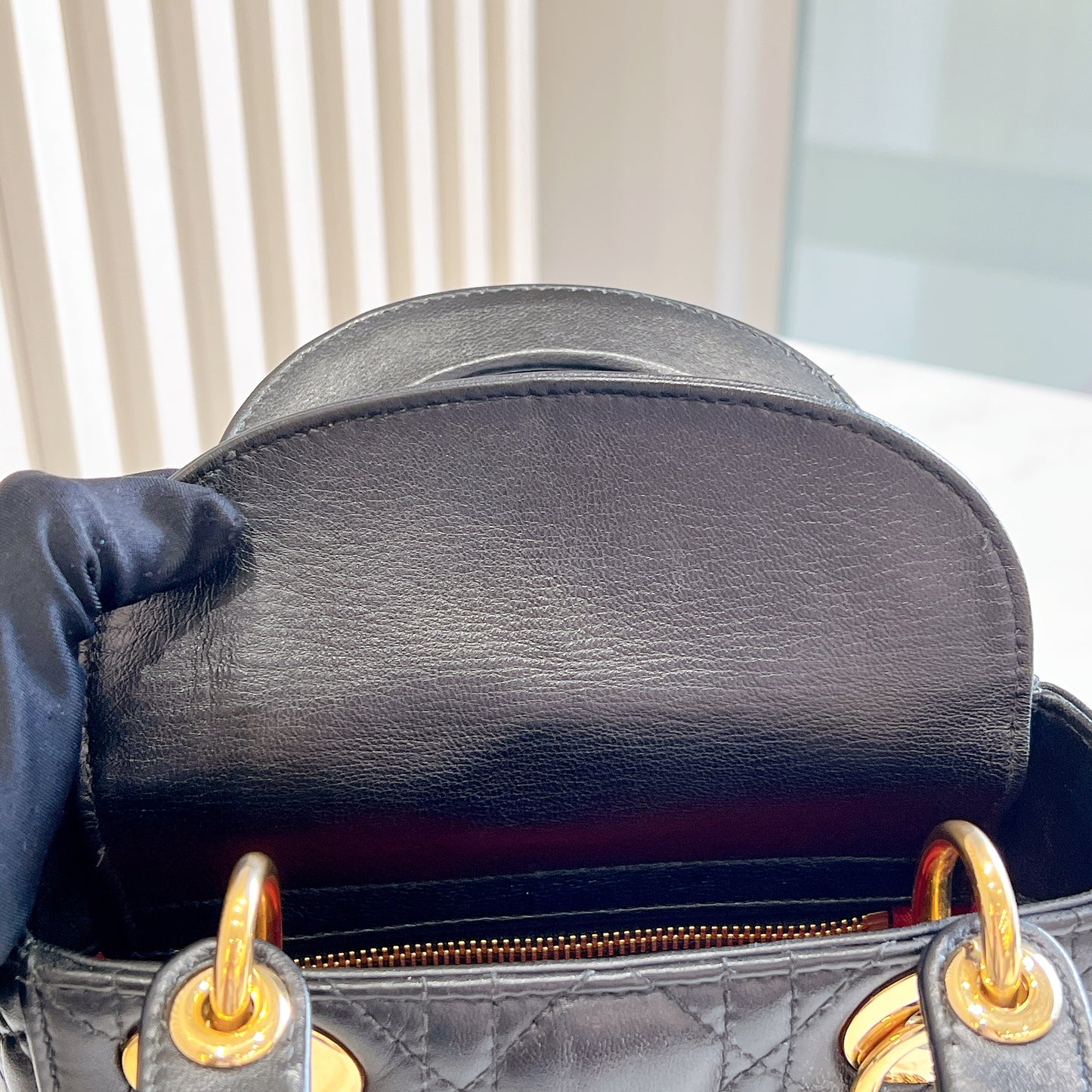 Lady Dior Mini in Black GHW