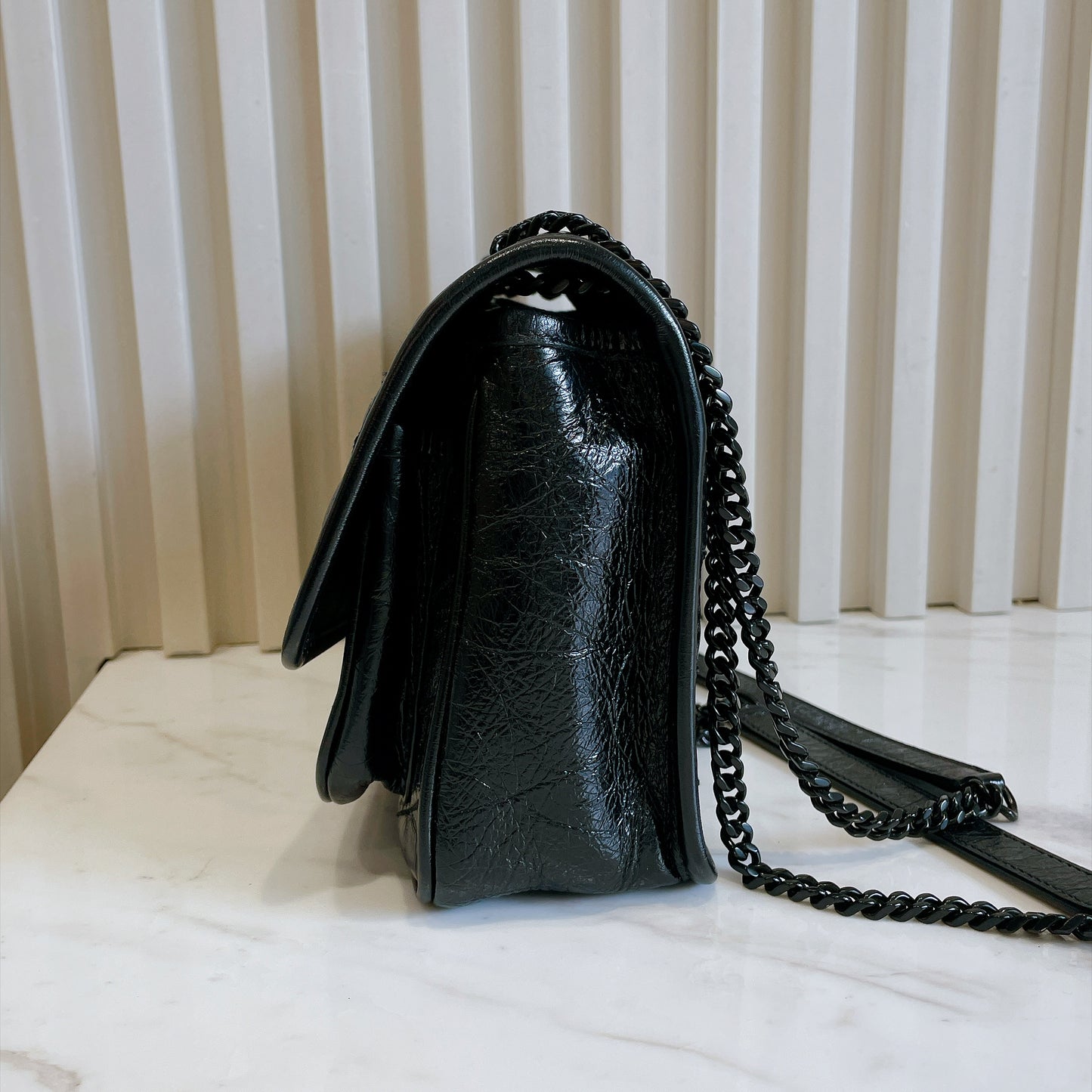 YSL Niki Baby in Vintage Leather Black
