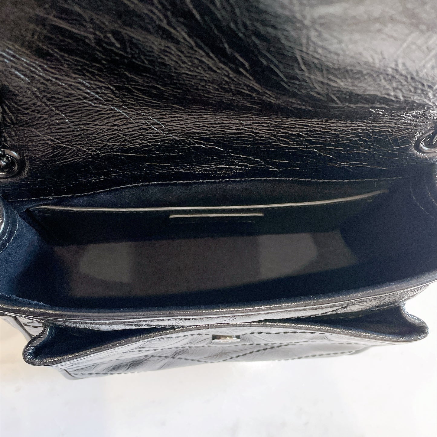 YSL Niki Baby in Vintage Leather Black