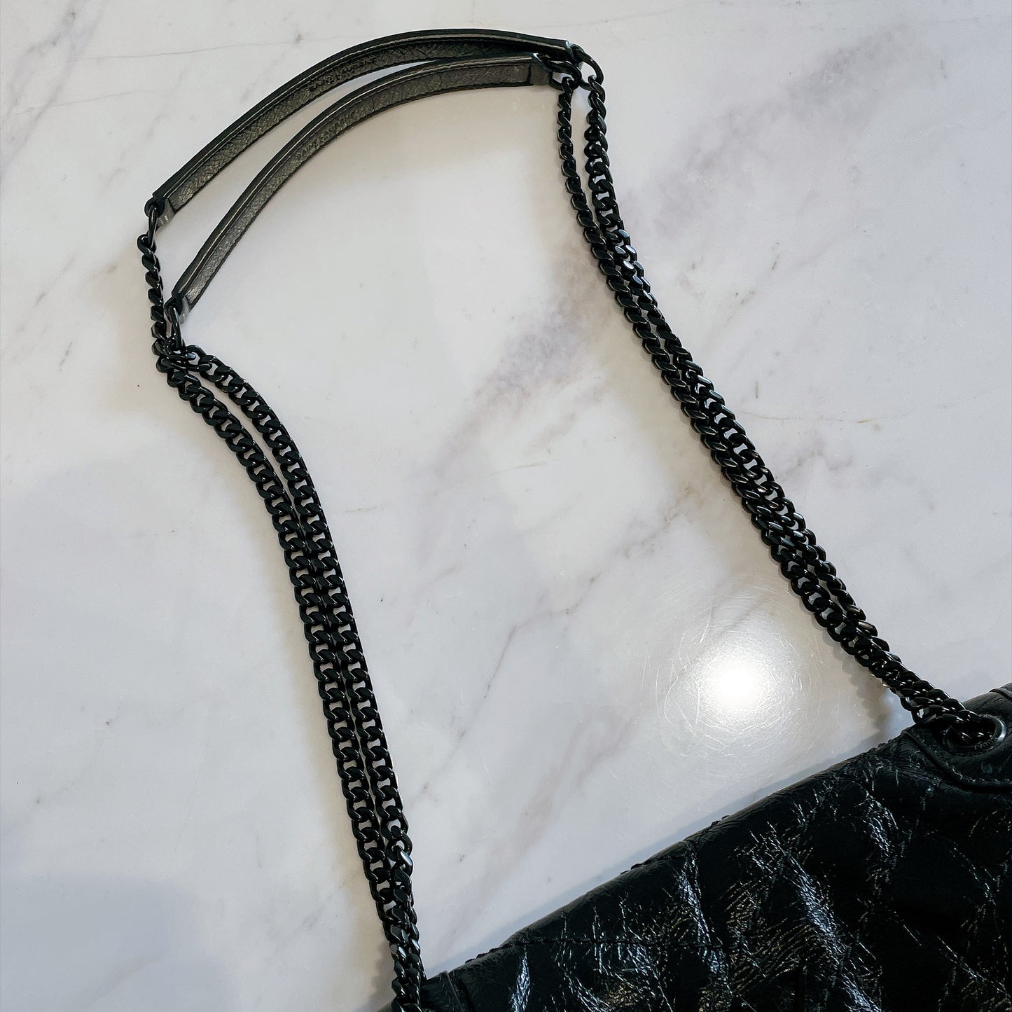 YSL Niki Baby in Vintage Leather Black