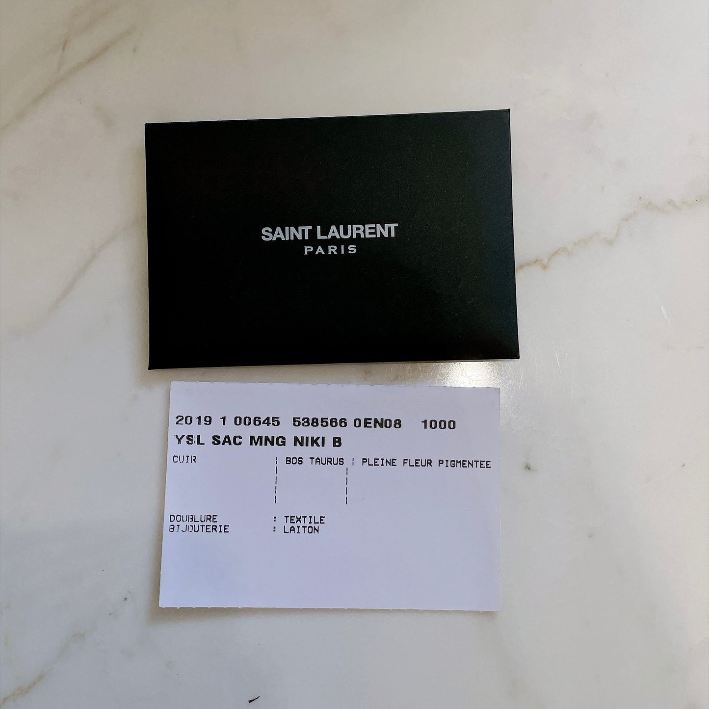 YSL Niki Baby in Vintage Leather Black