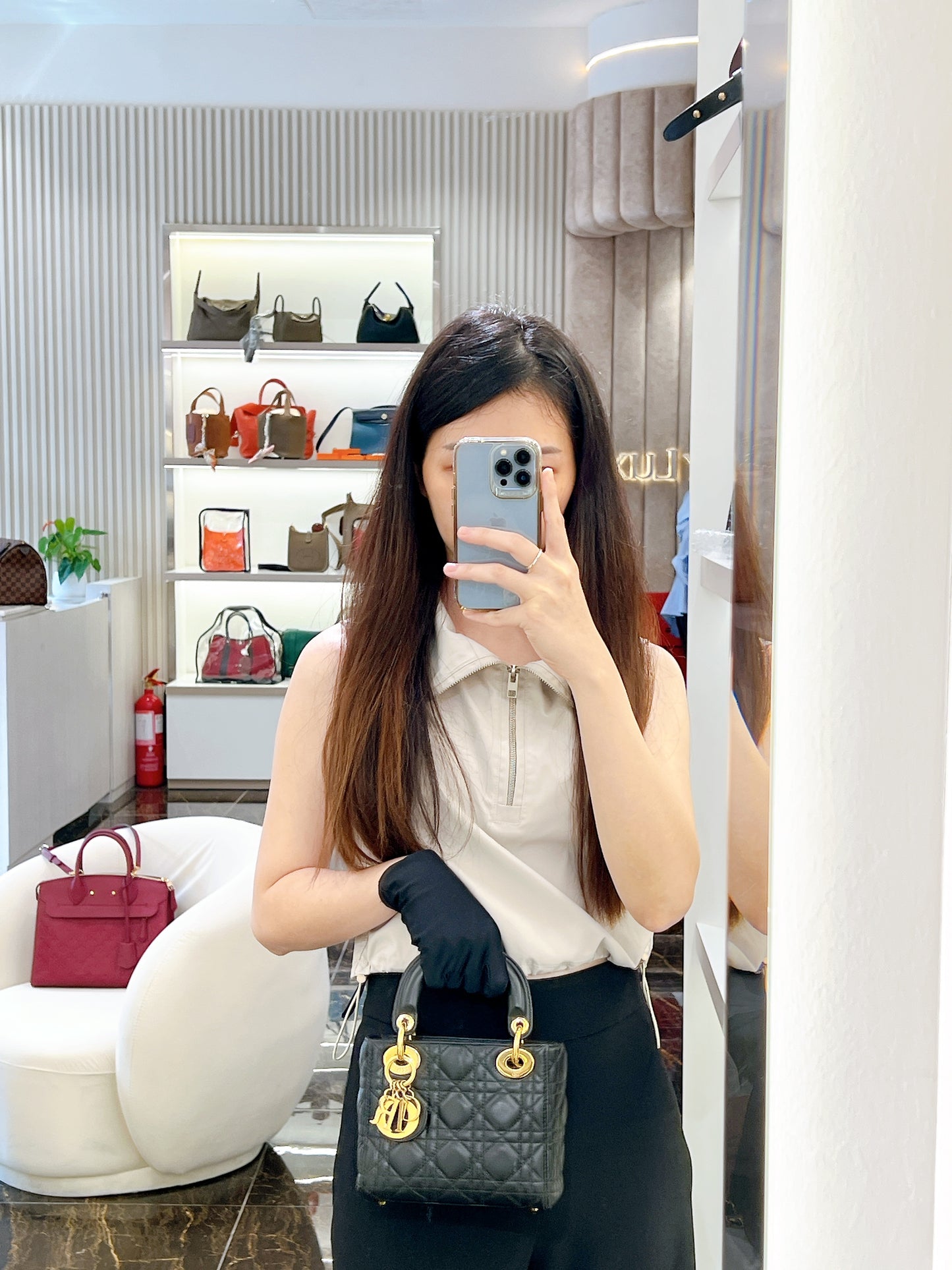 Lady Dior Mini in Black GHW