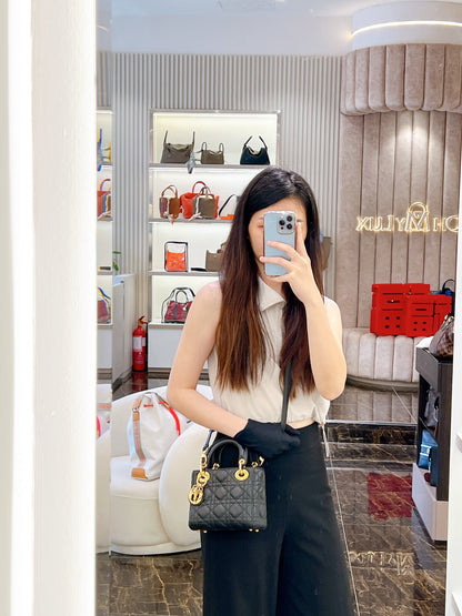 Lady Dior Mini in Black GHW