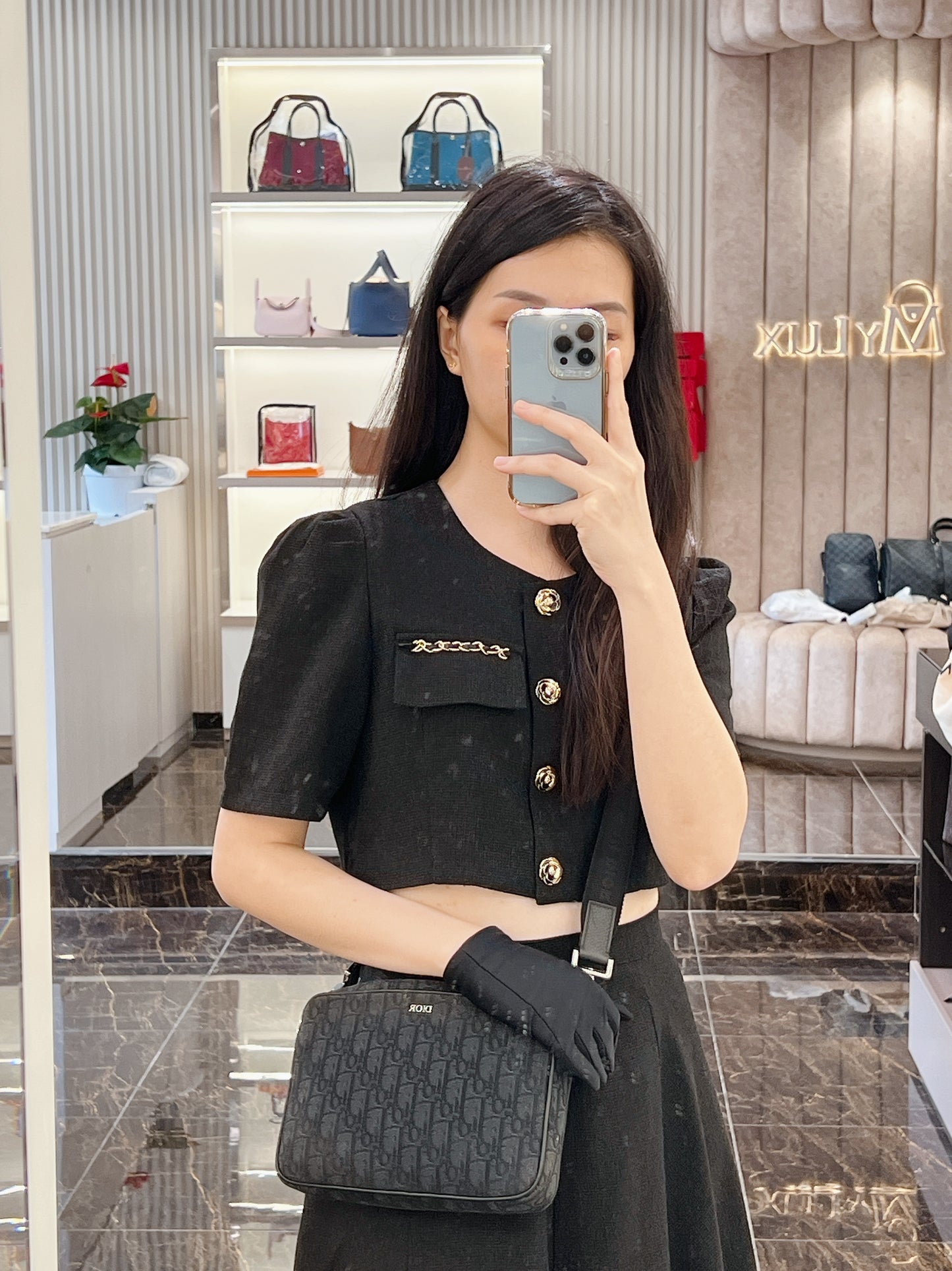 Dior Saddle Triple Pouch Black