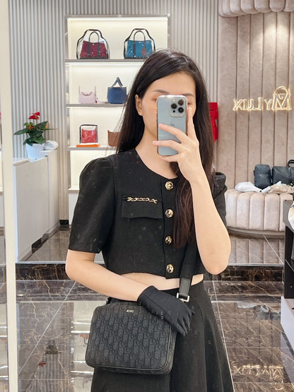 Dior Saddle Triple Pouch Black