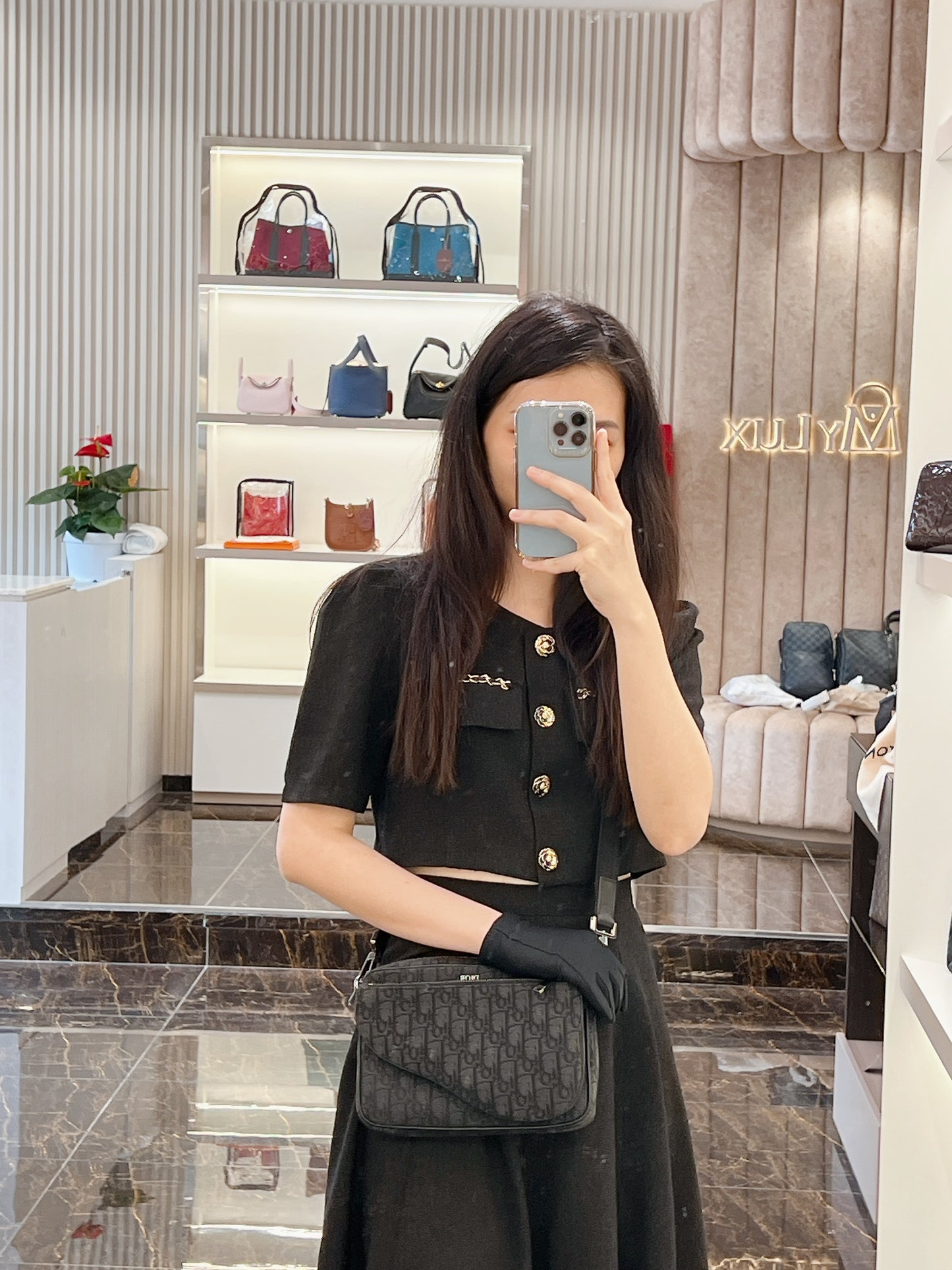 Dior Saddle Triple Pouch Black