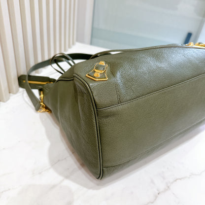 Balenciaga Metallic Edges Velo in Vert Lichen Green Chevre Goatskin