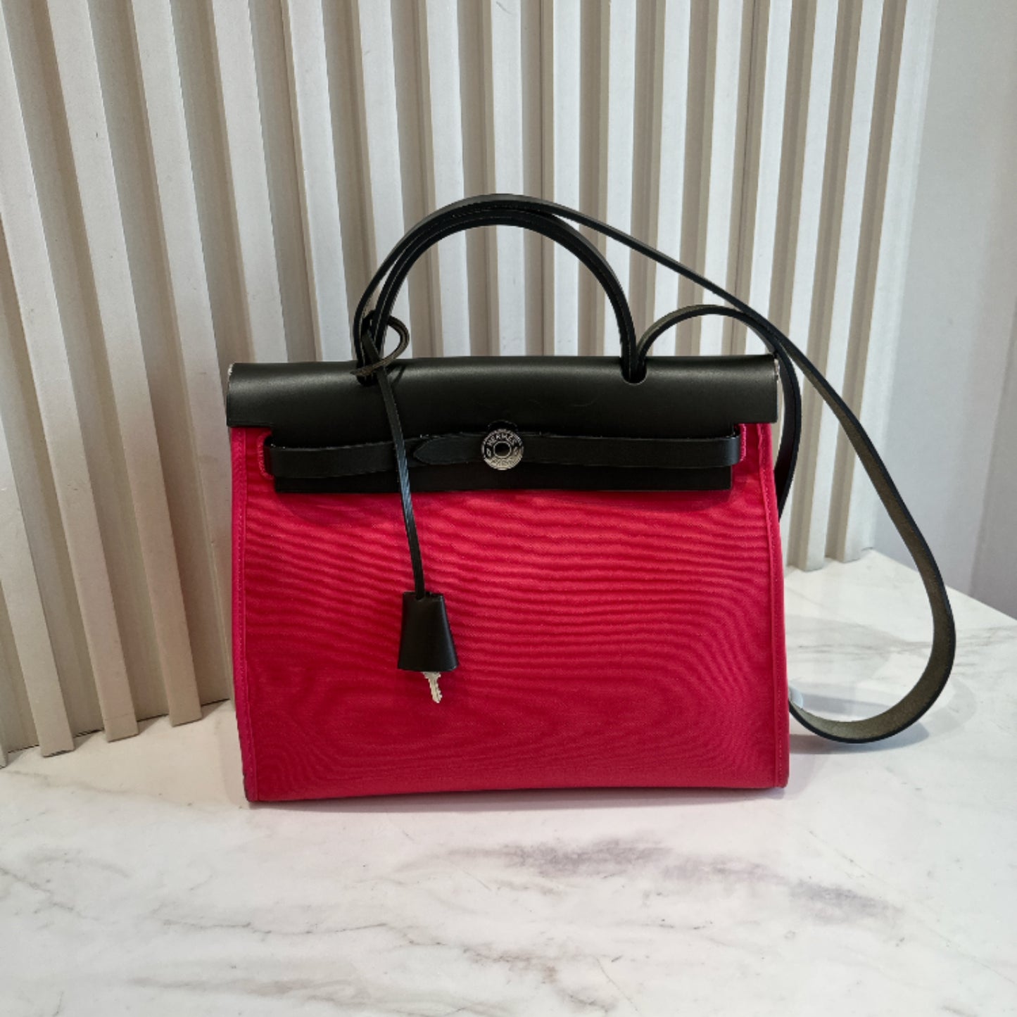 Hermes Toile Vache Hunter Herbag Zip 31 Rose Extreme Kaki