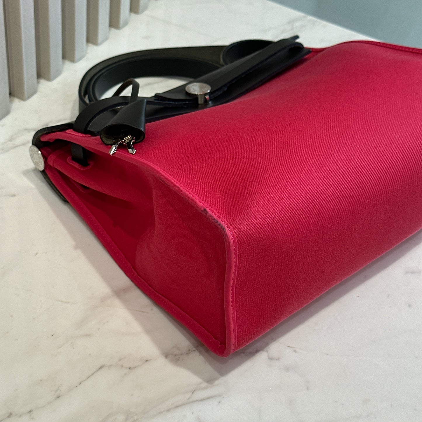 Hermes Toile Vache Hunter Herbag Zip 31 Rose Extreme Kaki