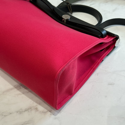 Hermes Toile Vache Hunter Herbag Zip 31 Rose Extreme Kaki