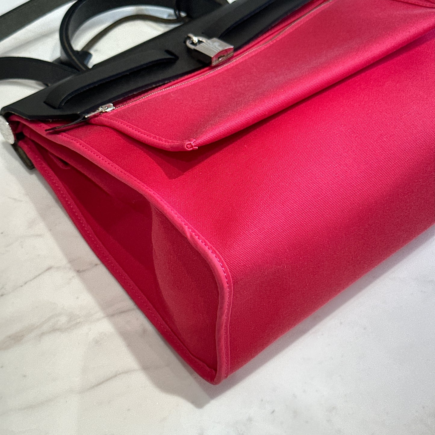 Hermes Toile Vache Hunter Herbag Zip 31 Rose Extreme Kaki
