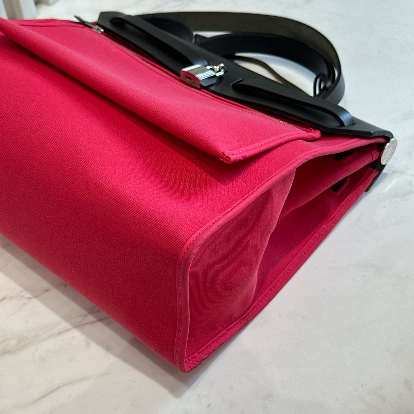 Hermes Toile Vache Hunter Herbag Zip 31 Rose Extreme Kaki