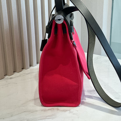 Hermes Toile Vache Hunter Herbag Zip 31 Rose Extreme Kaki