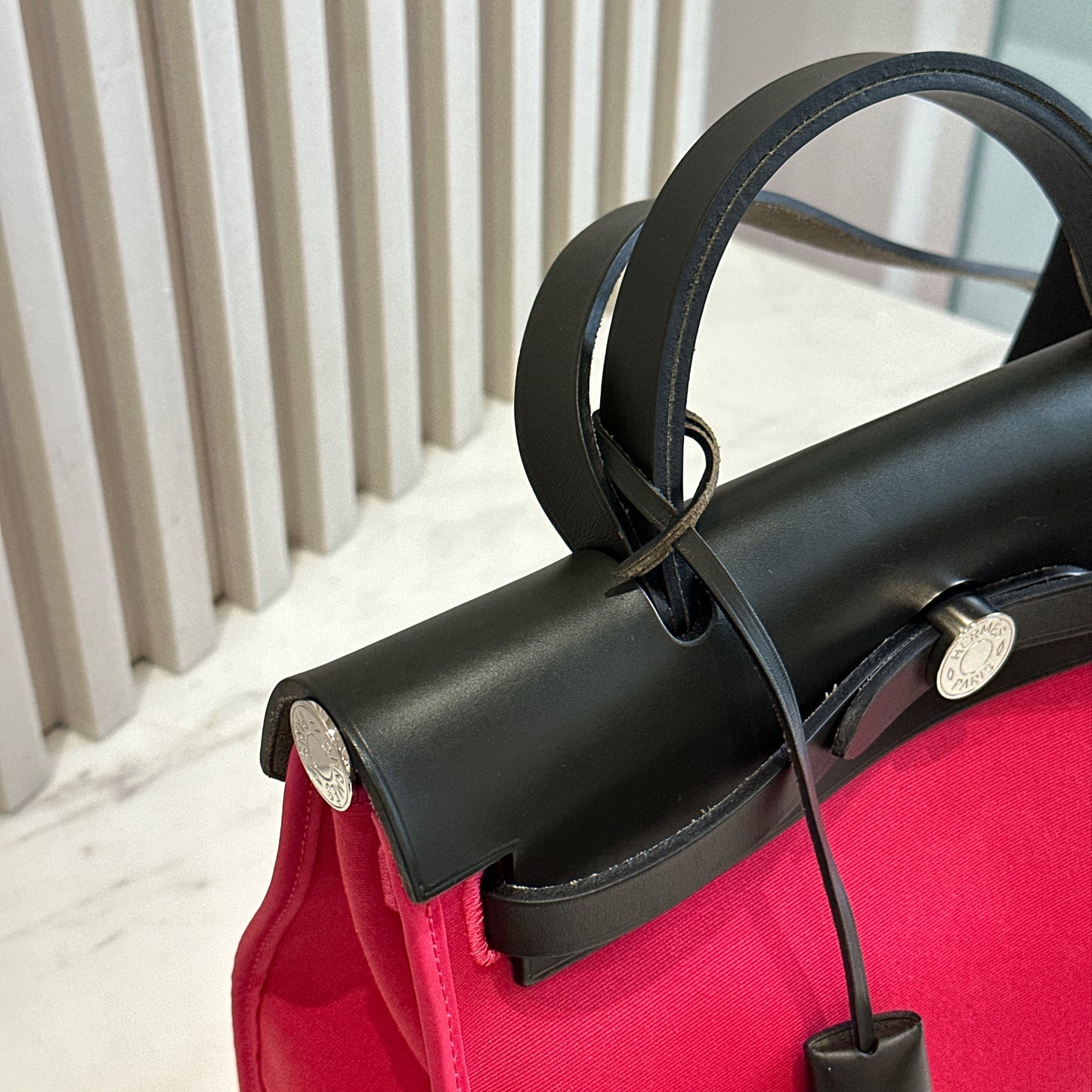 Hermes Toile Vache Hunter Herbag Zip 31 Rose Extreme Kaki
