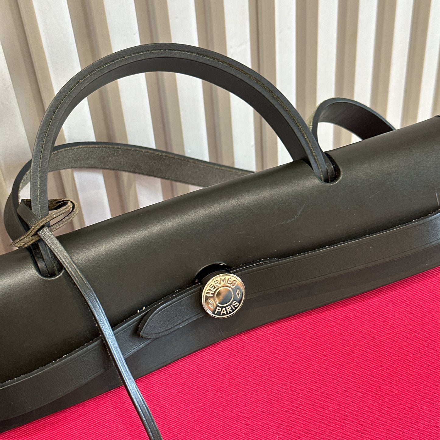 Hermes Toile Vache Hunter Herbag Zip 31 Rose Extreme Kaki