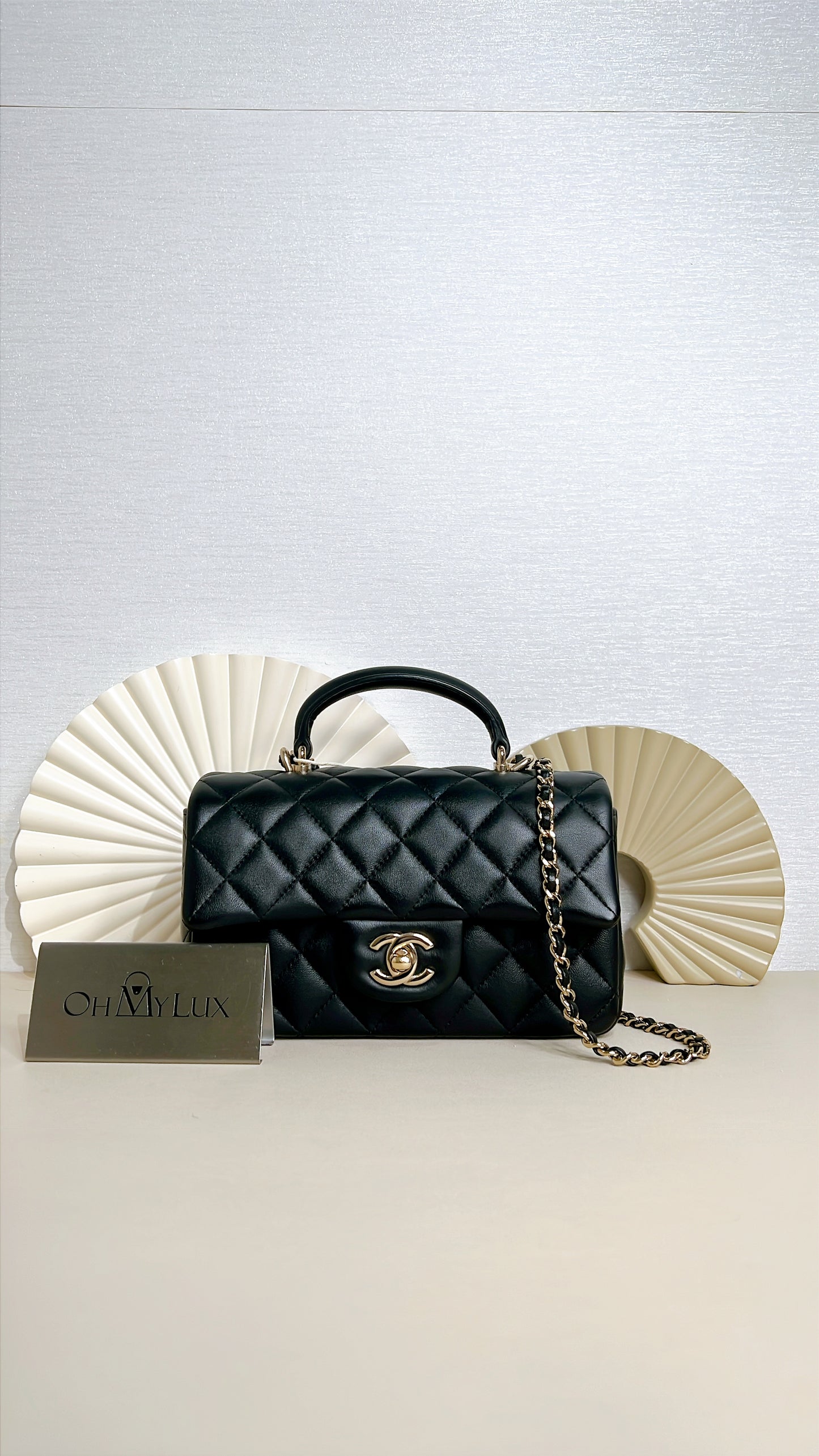 Chanel Mini Flap Top Handle Lambskin